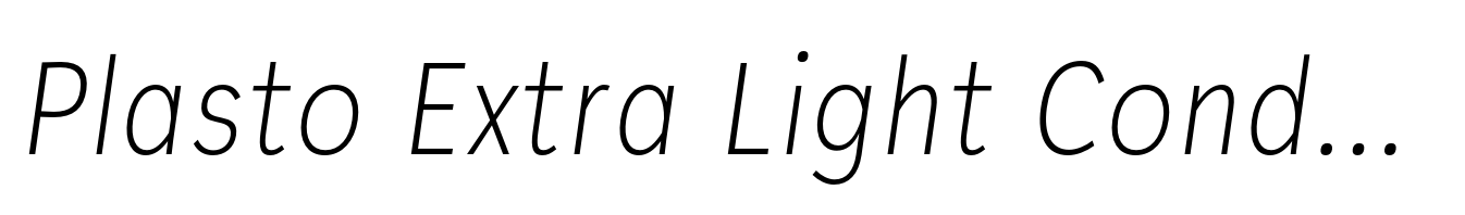 Plasto Extra Light Condensed Italic